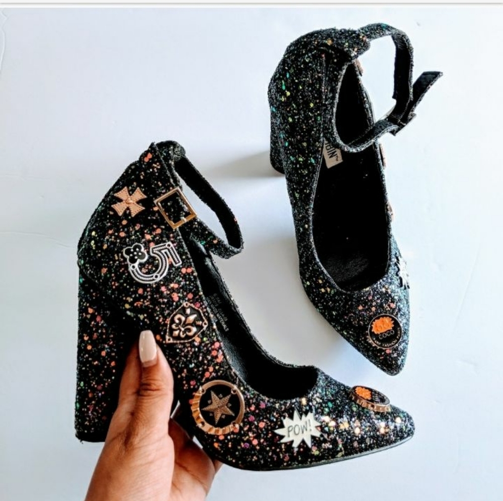 Cape Robin enamel glitter pump heels size 7